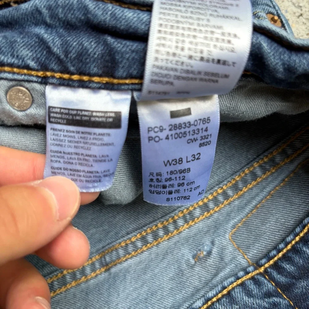 Levis 512 Slim Taper Mens Jeans 38x32 Medium Wash Blue Denim 28833-0765